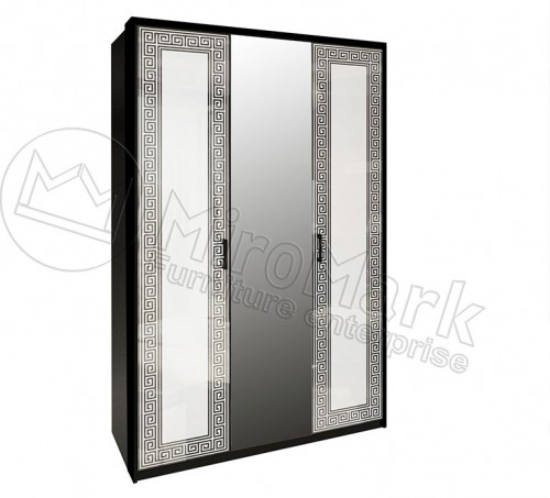 ​ШАФА Віола 3дв МіроМарк Глянець Білий/Чорний Матовий